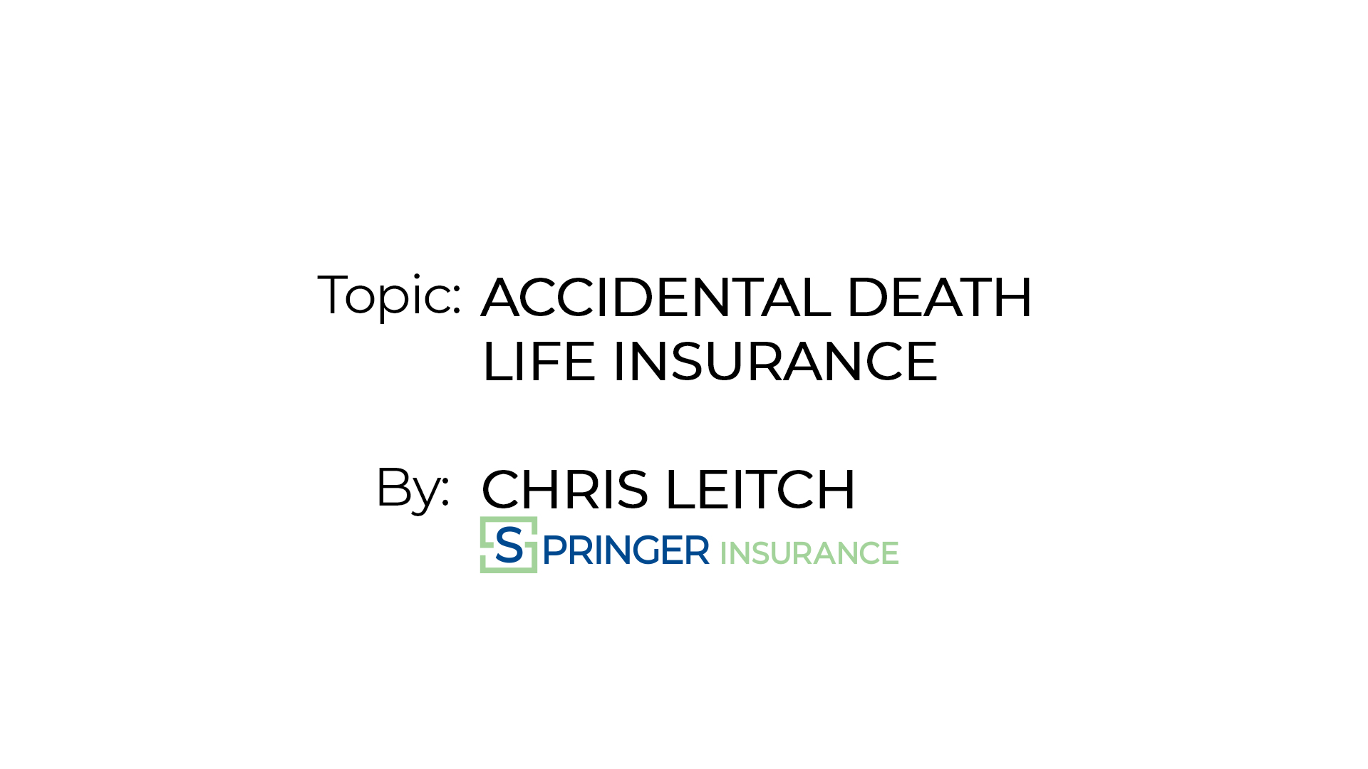 Accidental Death insurance lesson video