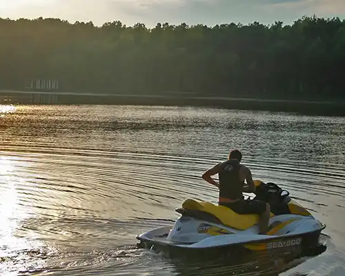 A rider on a 2007 Sea Doo GTi at Lake Chesdin